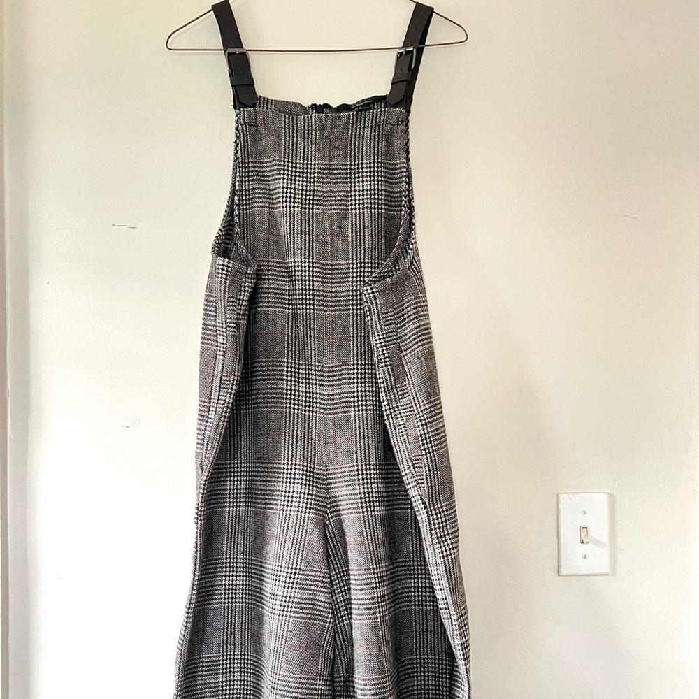 Forever 21 Glen Plaid Wool Overalls